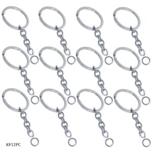 Key Chain Ring Silver - 12 pcs (Regular Quality)