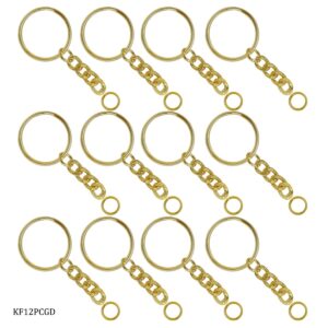 Key Chain Ring Golden - 12 pcs