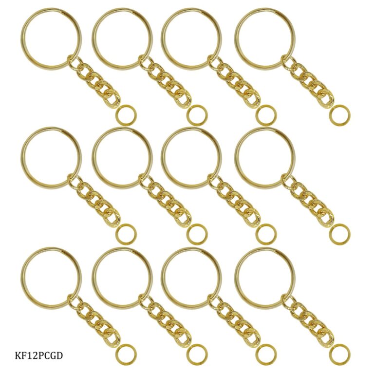 Key Chain Ring Golden - 12 pcs